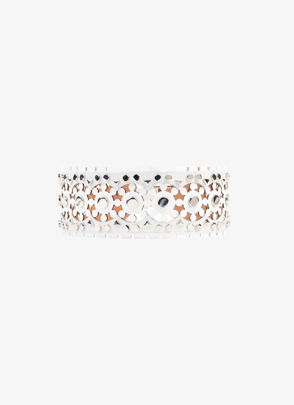 EDITION 2015 OPENWORK LEATHER BELT ALAÏA OPTIC WHITE EDITION 2015 OPENWORK LEATHER BELT